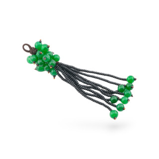 Componente colgante de piedra semipreciosa con cuentas multicapa 22x95 mm 2 piezas Verde MOD3