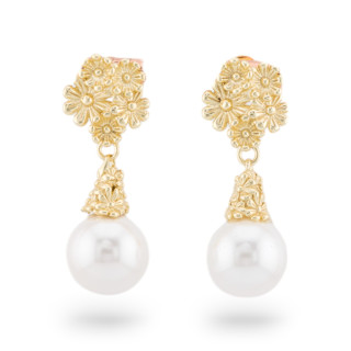 Orecchini Di Argento 925 Con Perle Di Fiume Dorato