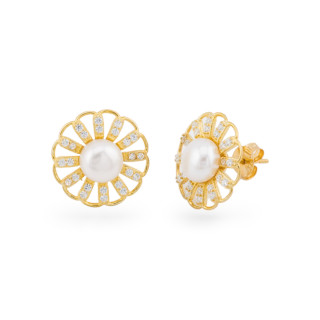 Pendientes De Plata 925 Con Piedras 1 Par Dorado