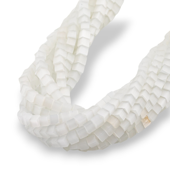 Occhio Di Gatto Cubo 4mm Bianco