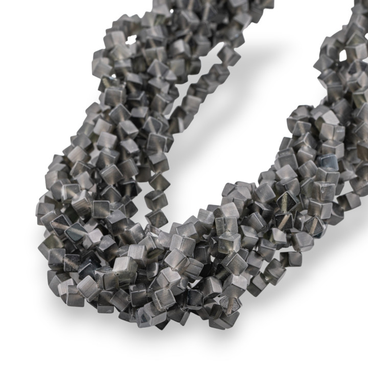 Cube Diagonal Oeil de Chat 4mm Gris