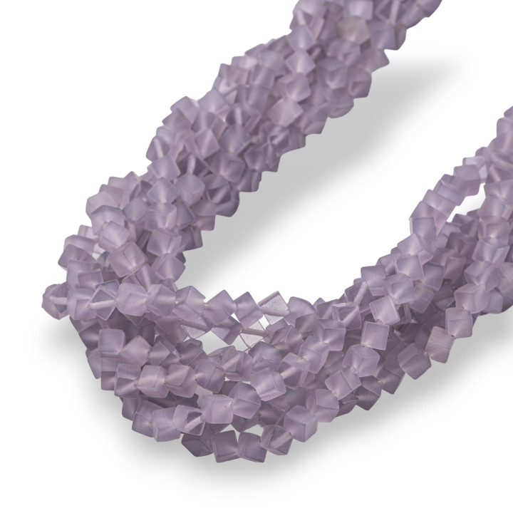 Cube Diagonal Oeil de Chat 4mm Violet