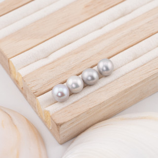 River Pearls 1 Round Hole (AAA) 9,0-9,5mm 12 Pairs Grey