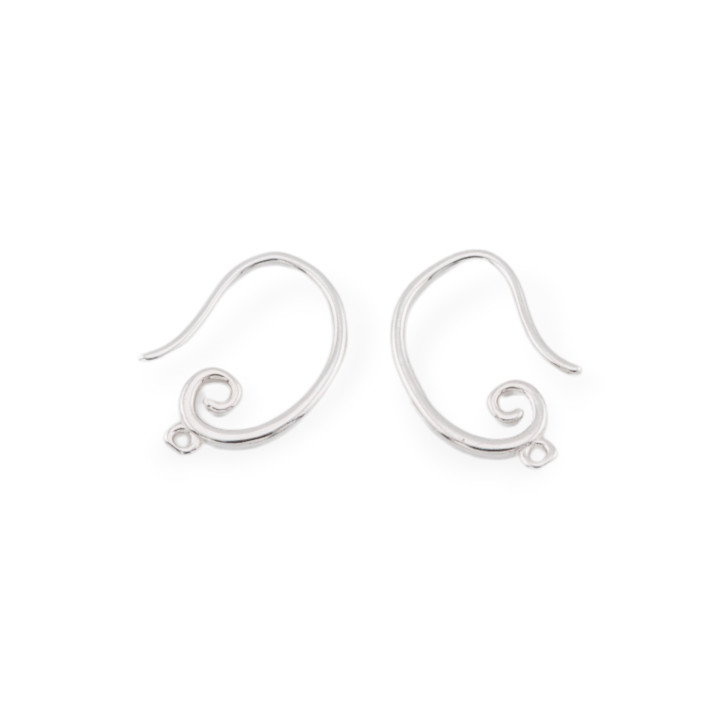 Base Pour Boucles D'oreilles En Argent 925 12x18mm 5 Paires Plaqué Rhodium