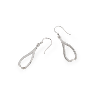 Base de Boucle d'Oreille avec Crochet en Argent 925 11x36mm 3 Paires Plaqué Rhodium