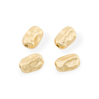 Componente conector de plata 925 Cuentas caídas 10x15 mm 4 piezas Dorado pulido