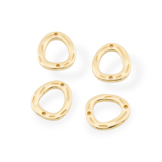 Componentes del conector de plata 925 12x14 mm 4 piezas chapado en oro