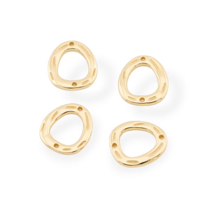 Verbindungskomponenten aus 925er Silber, 12 x 14 mm, 4 Stück vergoldet