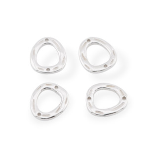 Composants de Connecteur en Argent 925 12x14mm 4pcs Plaqué Rhodium