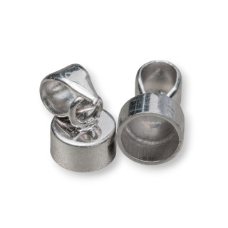 Coupelles Argent 925 Coupelles Bornes Sans Barre 7mm 5pcs Plaqué Rhodium