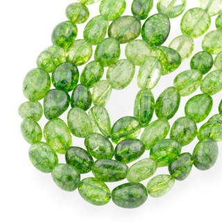 Rock Crystal Peridot Tumbled Stone 8-10mm Clear