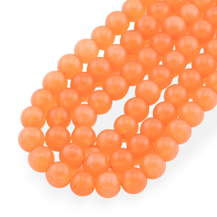 Glattes, rundes, orangefarbenes Katzenauge, 10 mm