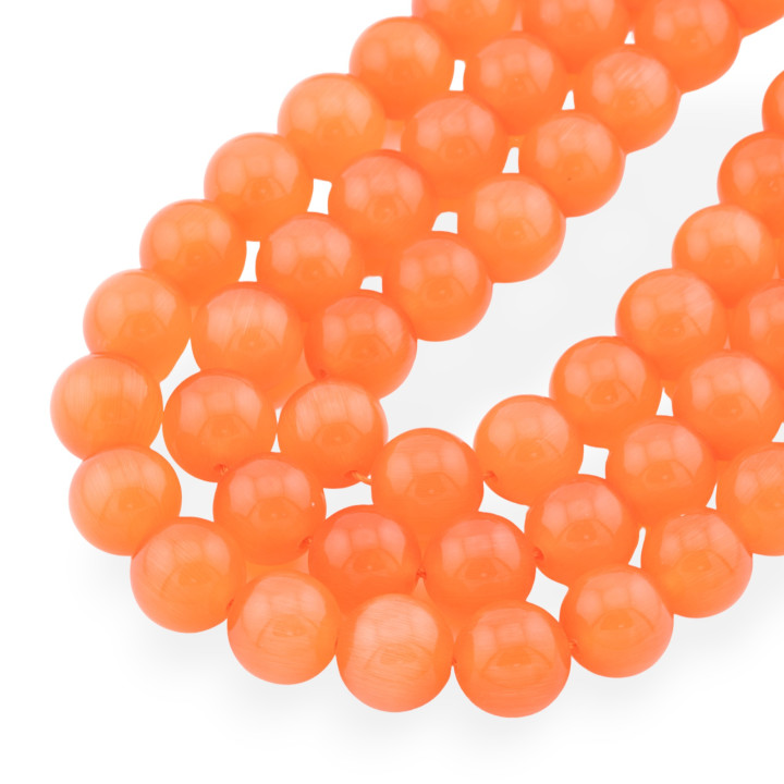 Oeil de Chat Rond Lisse Orange 12mm