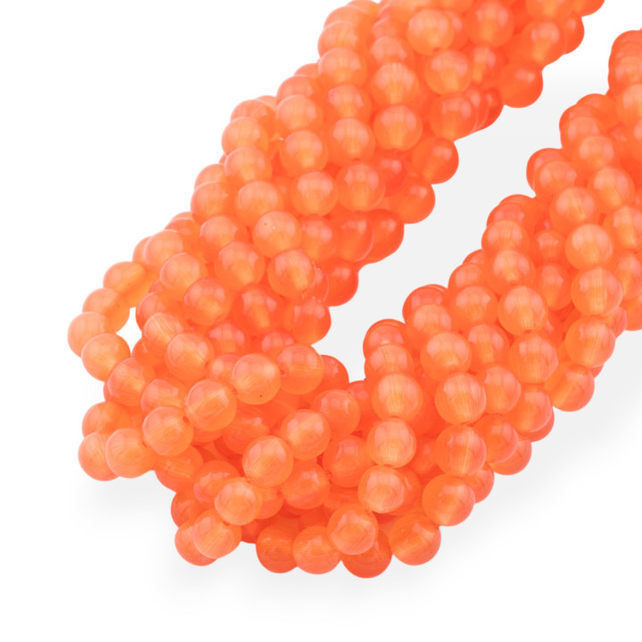 Occhio Di Gatto Arancio Tondo Liscio   6mm