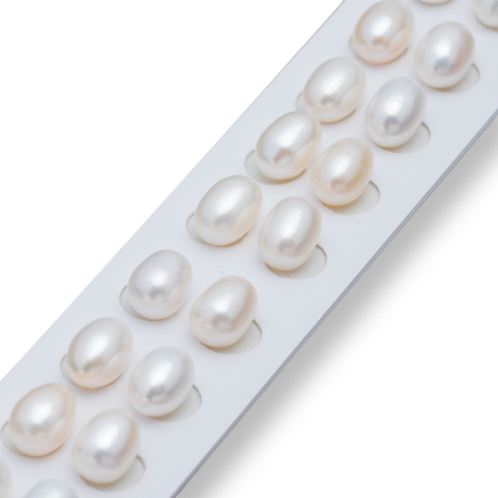 Cabochon River Pearls 1 Oval Hole (YEO) 9,5-10,0X11,5mm 10Paar