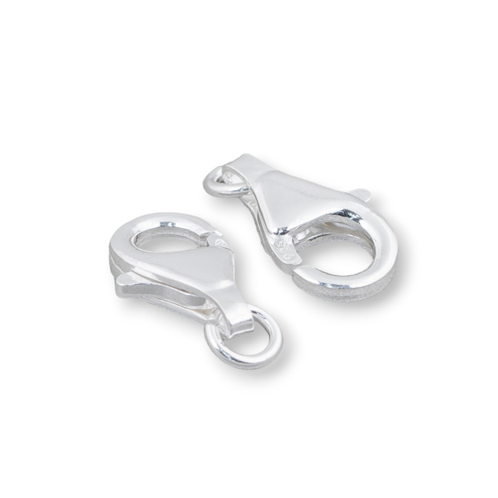 Chiusura Di Argento 925 Moschettone 11mm A Pesciolino 10pz Argentato