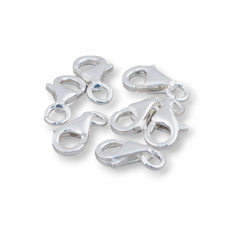 925 Silver Clasp 9mm Fish Hook 20pcs Silver Plated