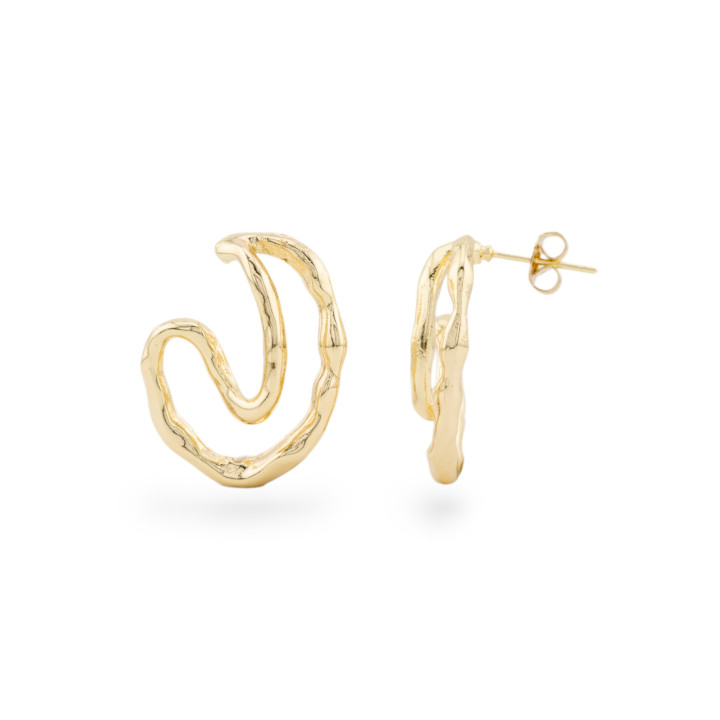 Basis für Bronze-Ohrstecker, 22 x 27 mm, 6 Paar, golden