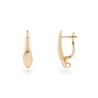 Base de boucle d'oreille en bronze, tige en forme de goutte lisse, 6x21mm, 10 paires, plaqué or