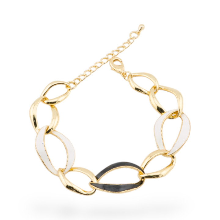 Bracelet Bijoux Émaillé Collection Isabella 1pc Doré MOD14