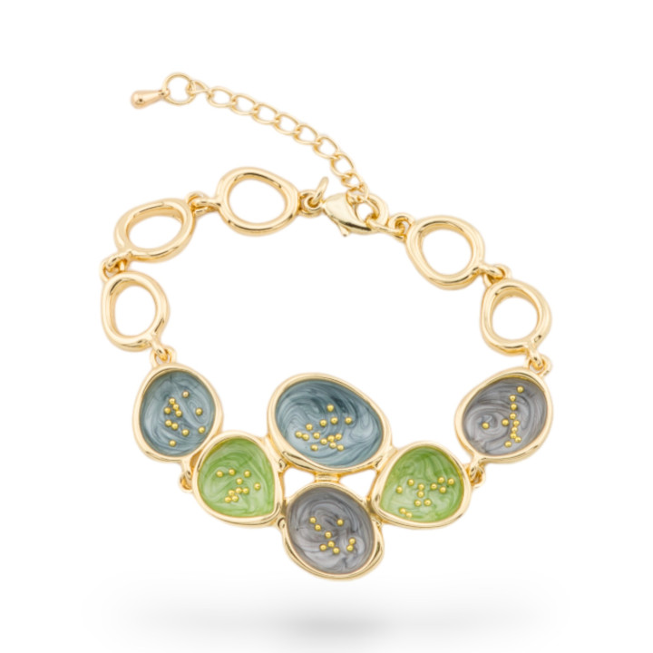 Βραχιόλι με εμαγιέ Bijoux Isabella Collection 1τμχ Golden MOD24