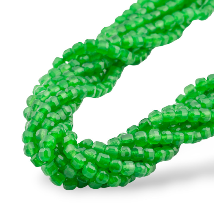 Jade Emerald Clear Cube Diamond Cut 4.5mm