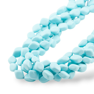 Turquoise Pasta 4 Flowers Irregular Stone 12x16mm