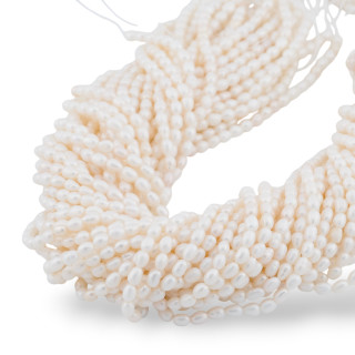 River Pearls Micropearls Rice Grain 3-4mm A+ White