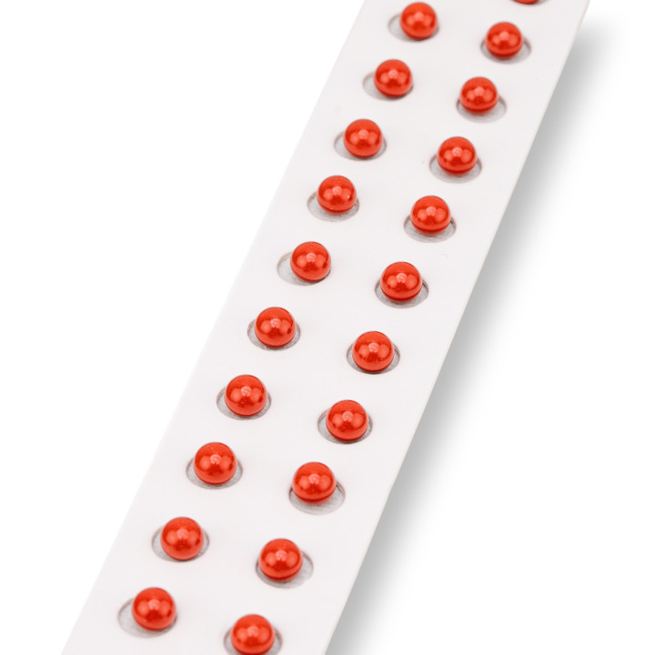 Χάντρες μισής τρύπας Σαρδηνίας Κόκκινο Κοραλλί Πάστα Λεία Στρογγυλή 6mm 24 τμχ