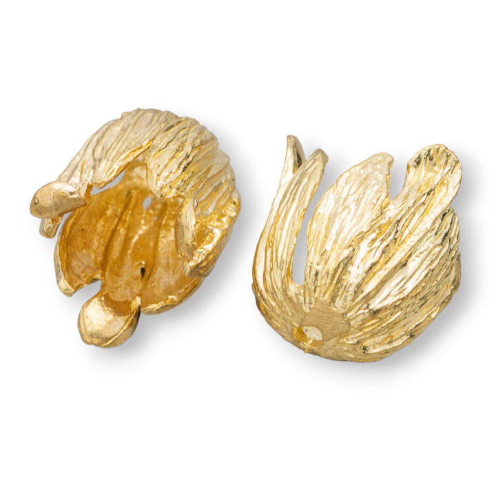 Copas de Bronce Flores 11x16mm 19ud Dorado