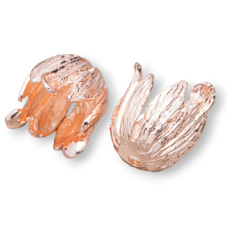 Bronzebecher Blumen 11x16mm 19 Stück Roségold