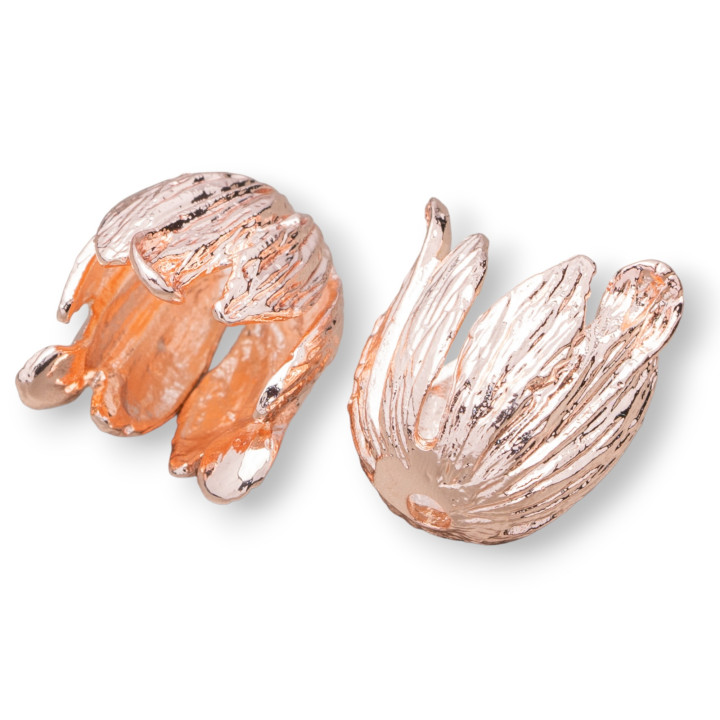 Bronzebecher Blumen 11x16mm 19 Stück Roségold