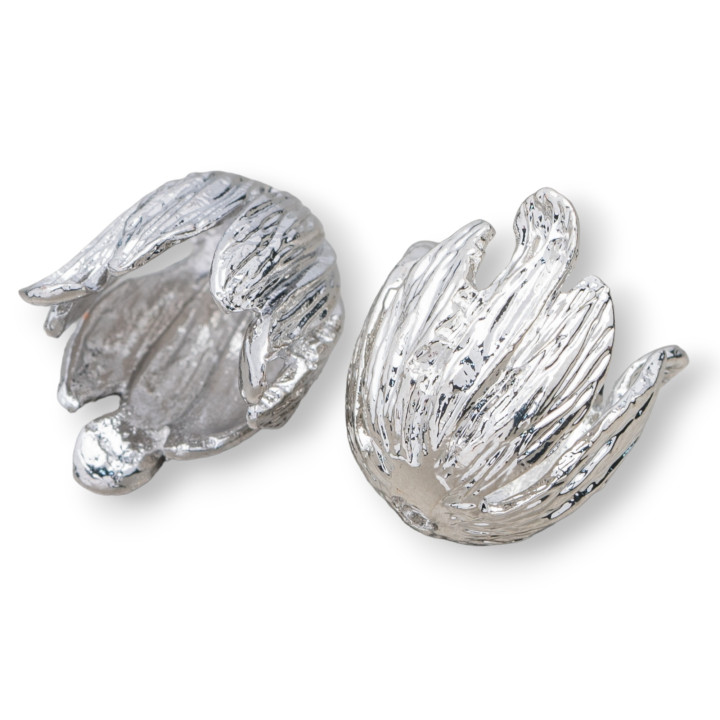 Copas De Bronce Flores 11x16mm 19uds Chapado En Rodio