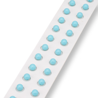 Perles en Pâte Turquoise Demi Trou 4 Fleurs Rondes Lisses 3mm 48pcs