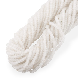 Jade Economic Line Faceted Rondelle 3.5x2.5mm White
