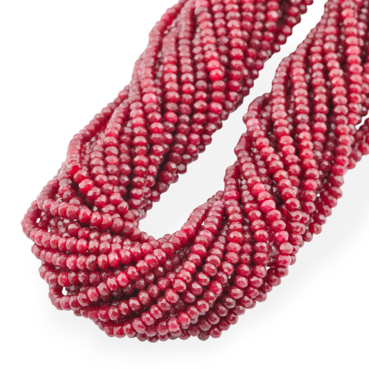 Rondelle à Facettes Ligne Économique Giada 3.5x2.5mm Rubellite Rouge