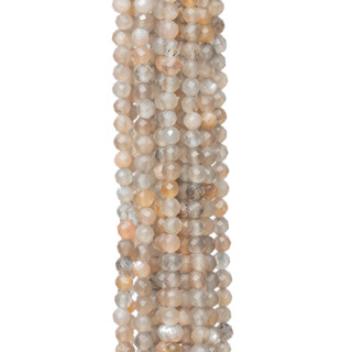 Pierre de Lune Rose Gris Diamant Facetté 3,0mm