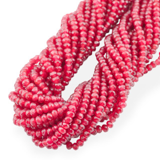 Jade Economic Line Faceted Rondelle 4x3mm Red