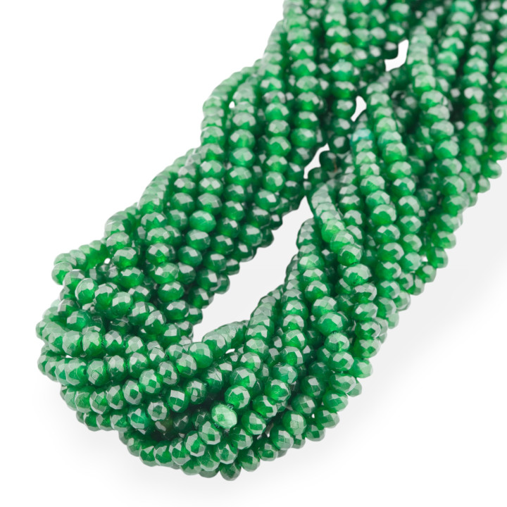 Giada Linea Economica Rondelle Sfaccettate 4x3mm Verde Bosco