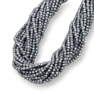 Cuenta redonda de terahercios con talla de diamante facetada de 2,5 mm