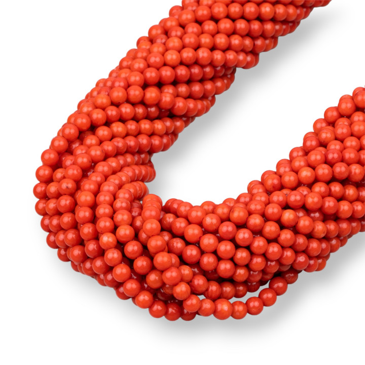 Coral Bambú Rojo Cerdeña Redondo Liso 3mm