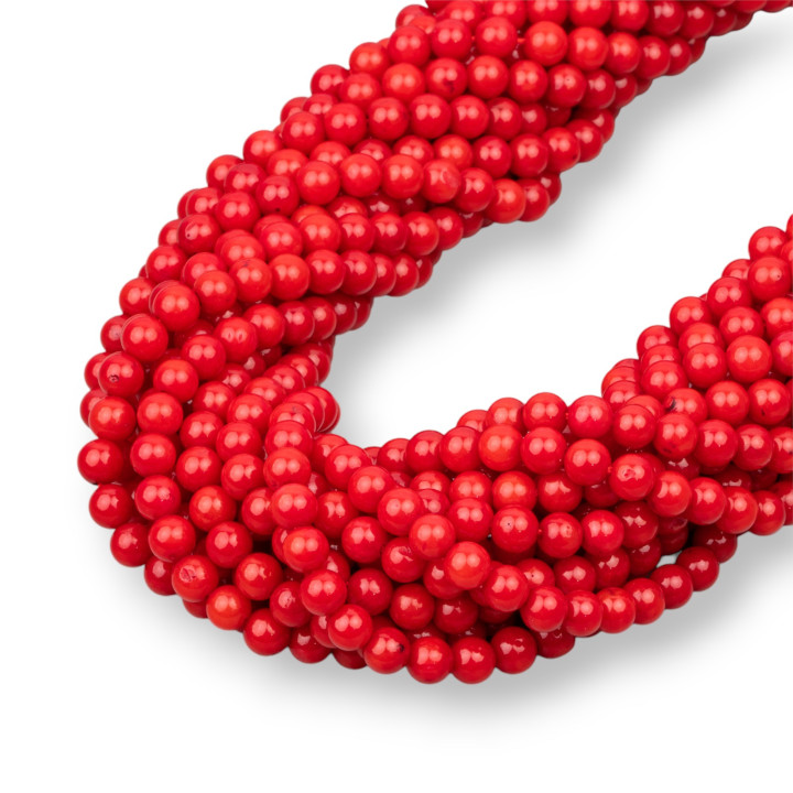 Coral Bambu Rojo Redondo Liso 3mm