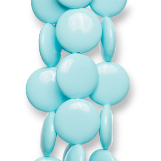 Pâte Turquoise 4 Fleurs Ronde Lisse Plate 12mm