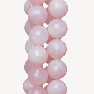 Rose Quartz Faceted Round Bead 20mm Γάλα
