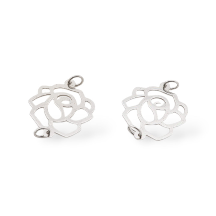 Componente De Conector De Placa De Plata 925 Rosa 13x16mm 10 Piezas Chapado En Rodio