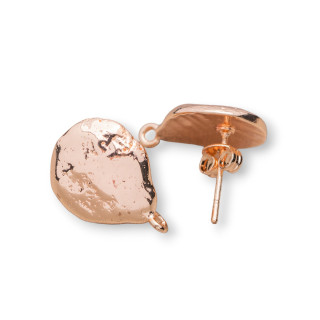 Bases de aretes de latón con forma de gota, 12x17 mm, 10 pares de oro rosa