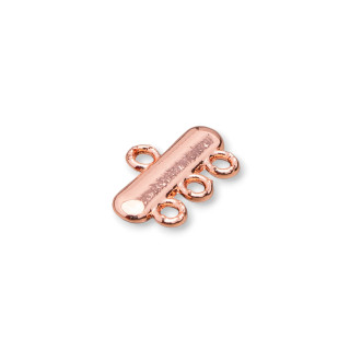 Multi-strand Brass Clasp Bar 3-wire 10x18mm 38pcs Rose Gold