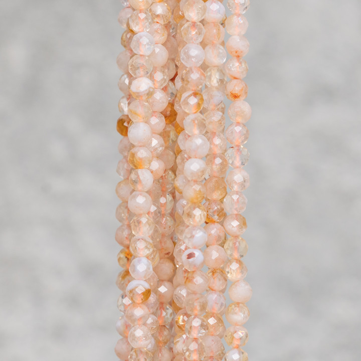 Cuarzo Citrino Facetado Corte Diamante 4.0mm Crudo