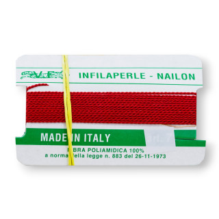 Enfile-perles en fibre de polyamide 12pcs ART148 Rouge Taille 2