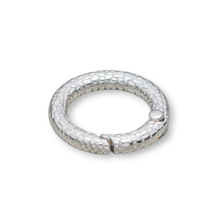 Gancio di Ottone SnakeSkin Tondo 20mm 30pz Rodiato